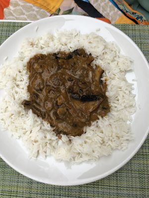 Stroganoff (mushroom, coconut ) at True Food in Faro