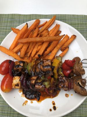 Vegan kabob  at True Food in Faro