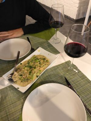 Asparagus starter at True Food in Faro