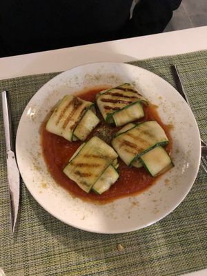 Zuccini ravioli at True Food in Faro