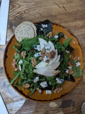 Walnut, pear and veganzola salad!  at Supplant Foods  in North London