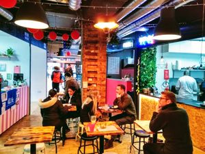 Seating area at Supplant Foods  in North London