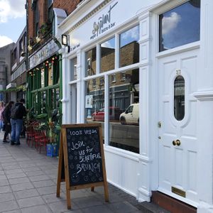 we love our clean, white bistro! at Supplant Foods  in North London