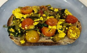 Scrambled tofu  at Circle - Health Care City in Dubai