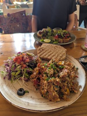 Scrambled tofu at Mandala Cafe in Agonda