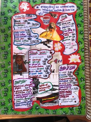 Drinks menu at Mandala Cafe in Agonda