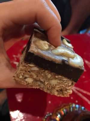 Yummy snickers bar at Mandala Cafe in Agonda