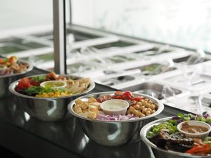 Salad bar with unlimited combinations at MIXT in San Jose