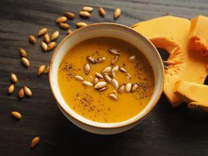 thai pumpkin soup  at MIXT in San Jose