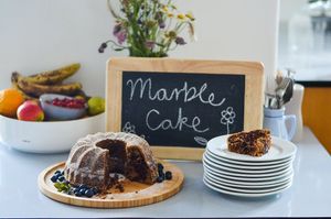 A vegan cake to greet our guests after a day of hiking on the Hohe Tauren National Park, Austria. at MoaAlm Mountain Retreat in Kals Am Grossglockner