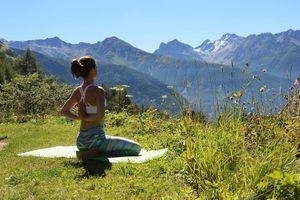 Daily yoga with qualified instructor at MoaAlm Mountain Retreat in Kals Am Grossglockner