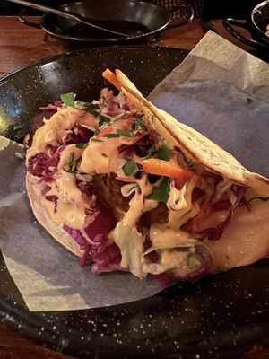 Impossible pork taco  at Mexico - Britomart in Auckland