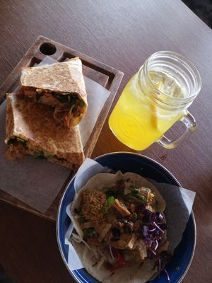 Lunch Deal with Jackfuit Quesadilla and a soda of your choice for 19$ plus a tace for 8$ at Mexico - Central in Christchurch