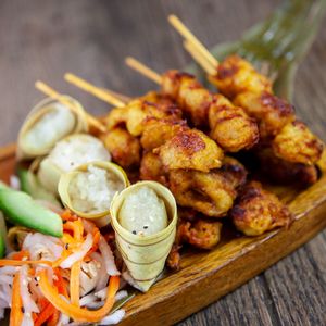 Vegan satay sticks  at Banana Tree in Chelmsford