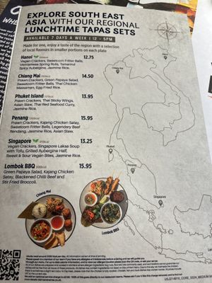 Lunch tapas menu with two vegan options  at Banana Tree in South West London