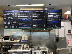 The menu at Elevation Burger in Aberdeen