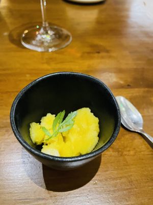 Granita palate cleanser  at Arkhe in Lisbon