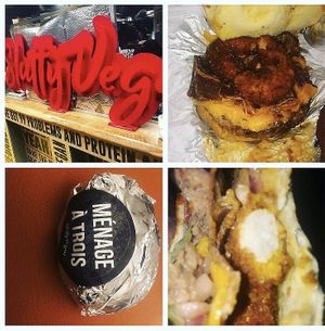 Multiple vegan burgers  at Slutty Vegan in Atlanta