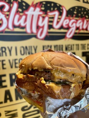 Burger at Slutty Vegan in Atlanta