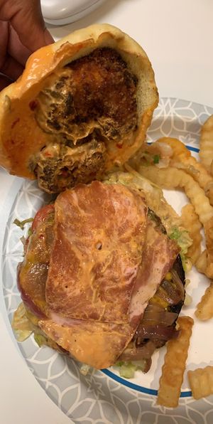 inside the menage a trois  at Slutty Vegan in Atlanta