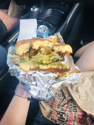 The hussy burger  at Slutty Vegan in Atlanta
