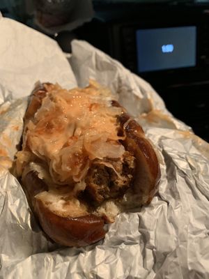 The best way to cook a beyond sausage! at Slutty Vegan in Atlanta