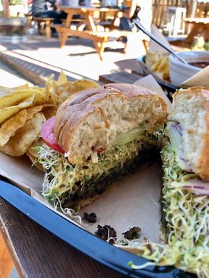 lentil burger  at Active Culture in Bend