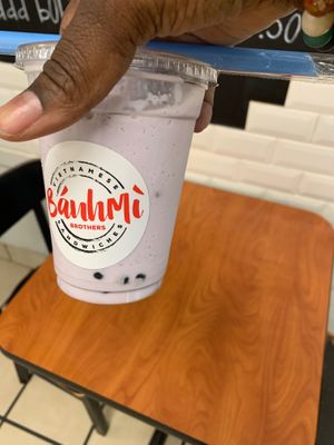 Taro shake at Banh Mi Brothers in Charlotte