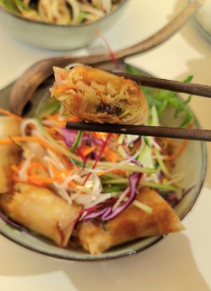 Bun Nem - close-up at Chay Vegan in Helsingborg