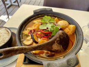 Tofu, mushrooms and vegetables  at Chay Vegan in Helsingborg