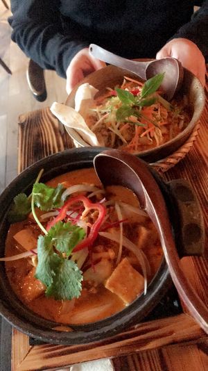 Sate och nudelsoppa  at Chay Vegan in Helsingborg