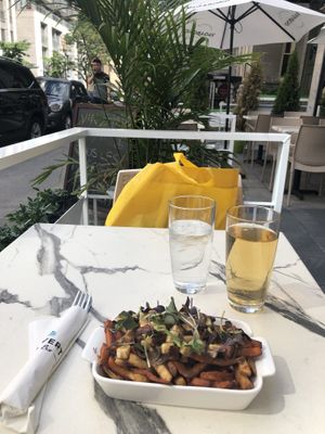 Lovely outdoor area at Code Vert in Montreal