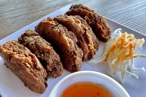 Veggie cakes appetizer (ordered without honey )  at Boon's Family Thai BBQ in Farmington