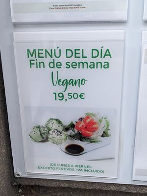 Weekend vegan special at La Parada de Bilbao in Bilbao