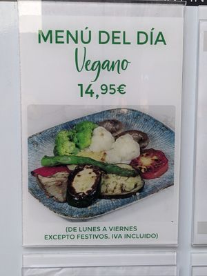 Week day vegan special at La Parada de Bilbao in Bilbao
