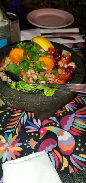 Vegan ceviche at La Galeria in Cabo San Lucas