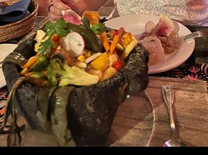 Vegan Molcajate bowl at La Galeria in Cabo San Lucas