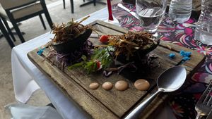 Roasted avocado  at La Galeria in Cabo San Lucas