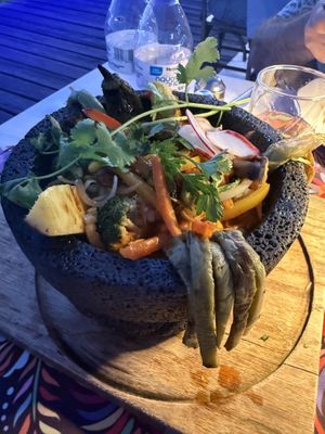 Vegan mocajete   at La Galeria in Cabo San Lucas