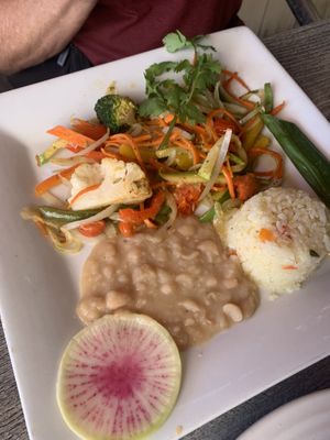 Salad w/ rice and beans  at La Galeria in Cabo San Lucas
