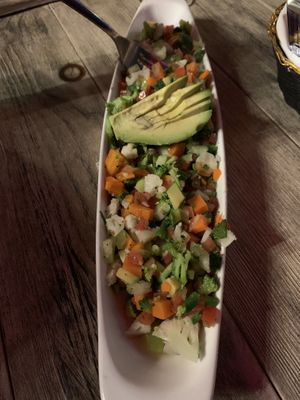 Vegan ceviche  at La Galeria in Cabo San Lucas