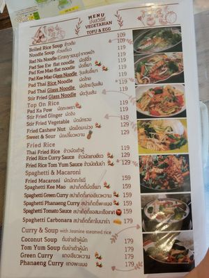 Vegetarian menu. at Coffee Old City in Ayutthaya