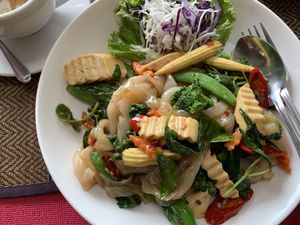Spicy Vegetarian dish w/ tofu at Coffee Old City in Ayutthaya