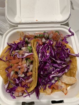 fish tacos  at Just Vegana in Fontana