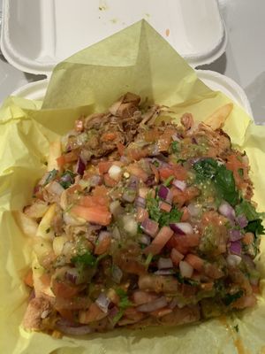 carnitas fries  at Just Vegana in Fontana