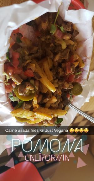 Asada Fries at Just Vegana in Fontana