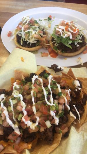 Nachos and sopes at Just Vegana in Fontana