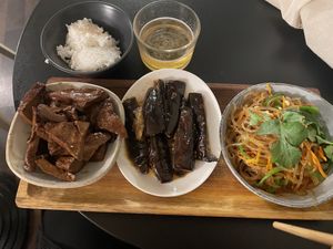 Tofu, aubergine, sweetpotato noodles  at Lao Lao in Stockholm