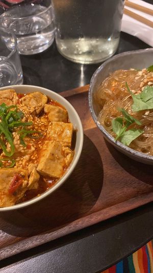 Tofu and sweet potato noodles  at Lao Lao in Stockholm