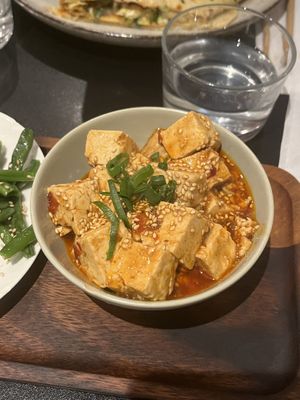 Spicy tofu with Sichuan peppers   at Lao Lao in Stockholm